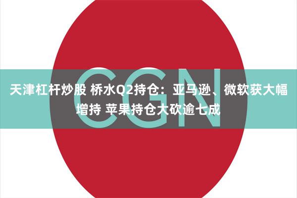 天津杠杆炒股 桥水Q2持仓：亚马逊、微软获大幅增持 苹果持仓大砍逾七成