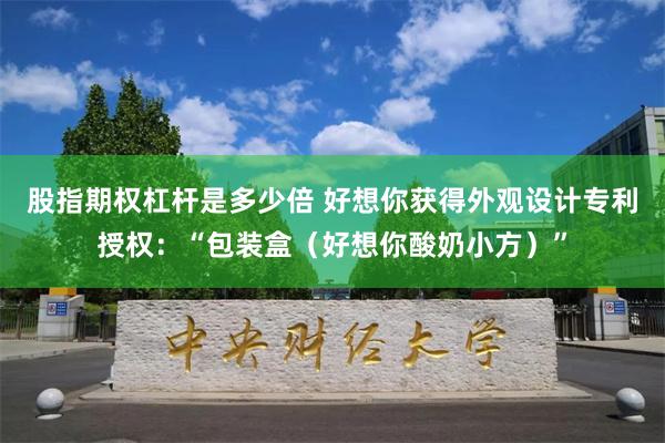 股指期权杠杆是多少倍 好想你获得外观设计专利授权：“包装盒（好想你酸奶小方）”