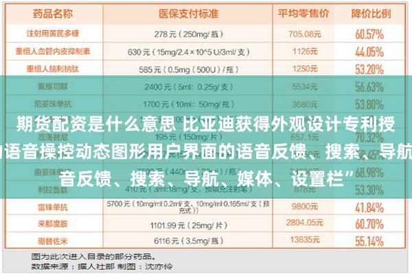 期货配资是什么意思 比亚迪获得外观设计专利授权：“电子设备的语音操控动态图形用户界面的语音反馈、搜索、导航、媒体、设置栏”