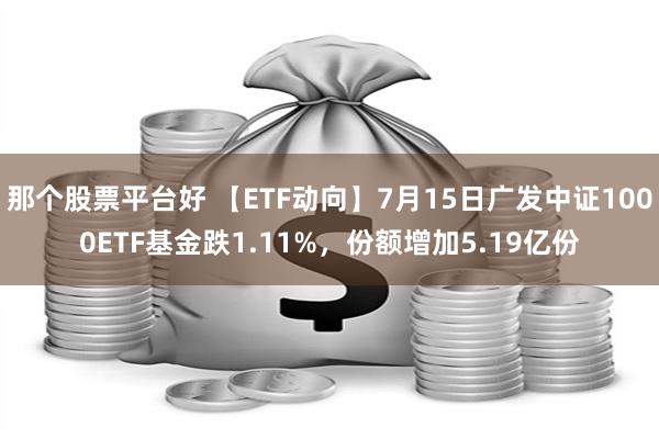 那个股票平台好 【ETF动向】7月15日广发中证1000ETF基金跌1.11%，份额增加5.19亿份