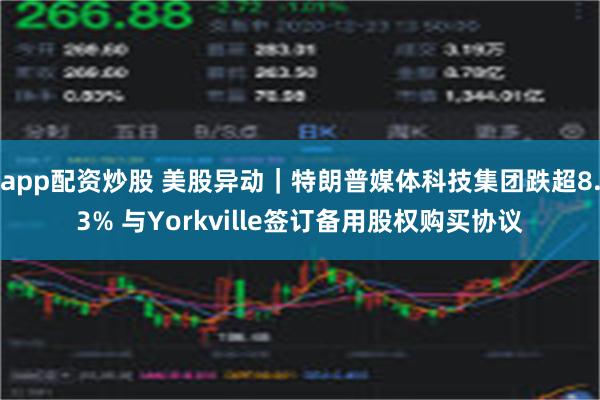 app配资炒股 美股异动｜特朗普媒体科技集团跌超8.3% 与Yorkville签订备用股权购买协议