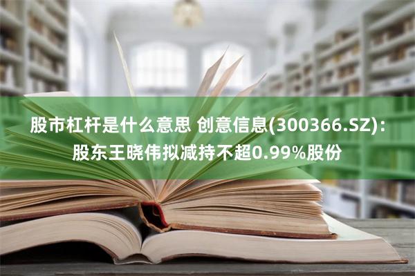 股市杠杆是什么意思 创意信息(300366.SZ)：股东王晓伟拟减持不超0.99%股份