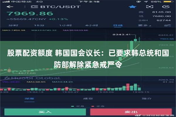 股票配资额度 韩国国会议长：已要求韩总统和国防部解除紧急戒严令